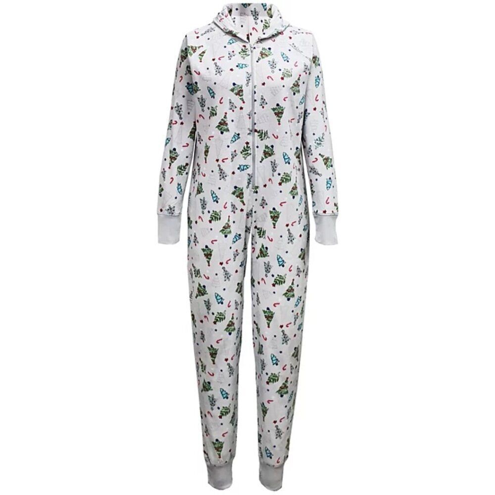 NWT Women's Festive Trees One Piece Jumpsuit Size M
